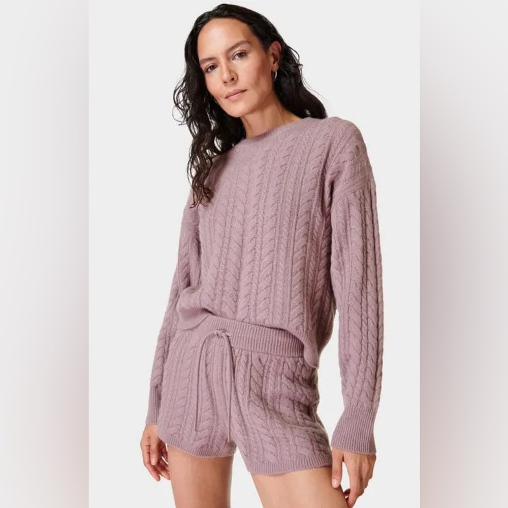 NWOT Sweaty Betty Pink Cashmere Wool Blend Shorts Size Large